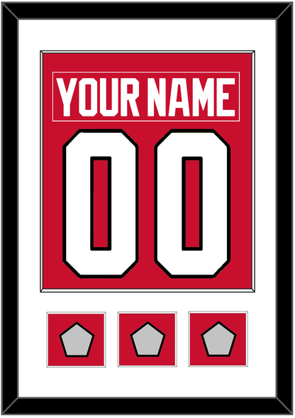 Chicago Nameplate & Number (Back) Combined With 3 Stanley Cup Finals Patches - Home Red (2007-2017) - Essential Tier 1