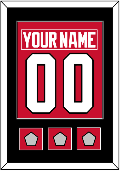 Chicago Nameplate & Number (Back) Combined With 3 Stanley Cup Champions Patches - Home Red (2007-2017) - Essential Tier 2