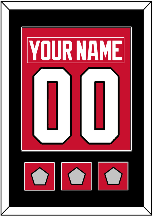 Chicago Nameplate & Number (Back) Combined With 3 Stanley Cup Finals Patches - Home Red (2007-2017) - Essential Tier 2