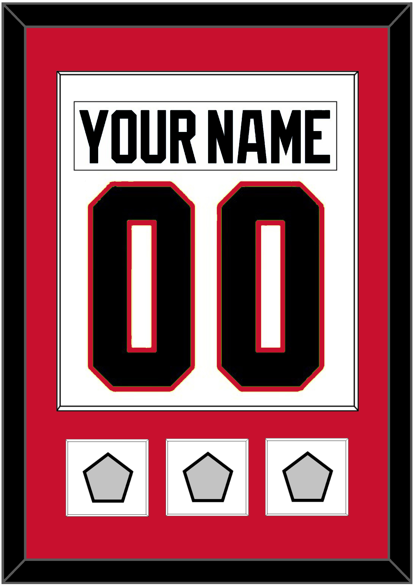 Chicago Nameplate & Number (Back) Combined With 3 Stanley Cup Finals Patches - Road White (2007-2017) - Essential Tier 1
