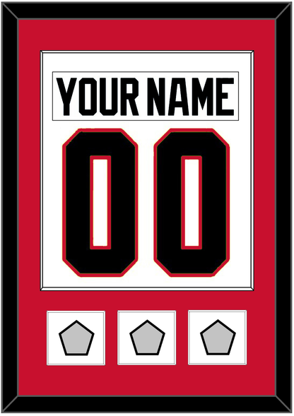 Chicago Nameplate & Number (Back) Combined With 3 Stanley Cup Finals Patches - Road White (2007-2017) - Essential Tier 1