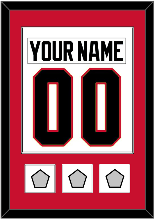 Chicago Nameplate & Number (Back) Combined With 3 Stanley Cup Finals Patches - Road White (2007-2017) - Essential Tier 1