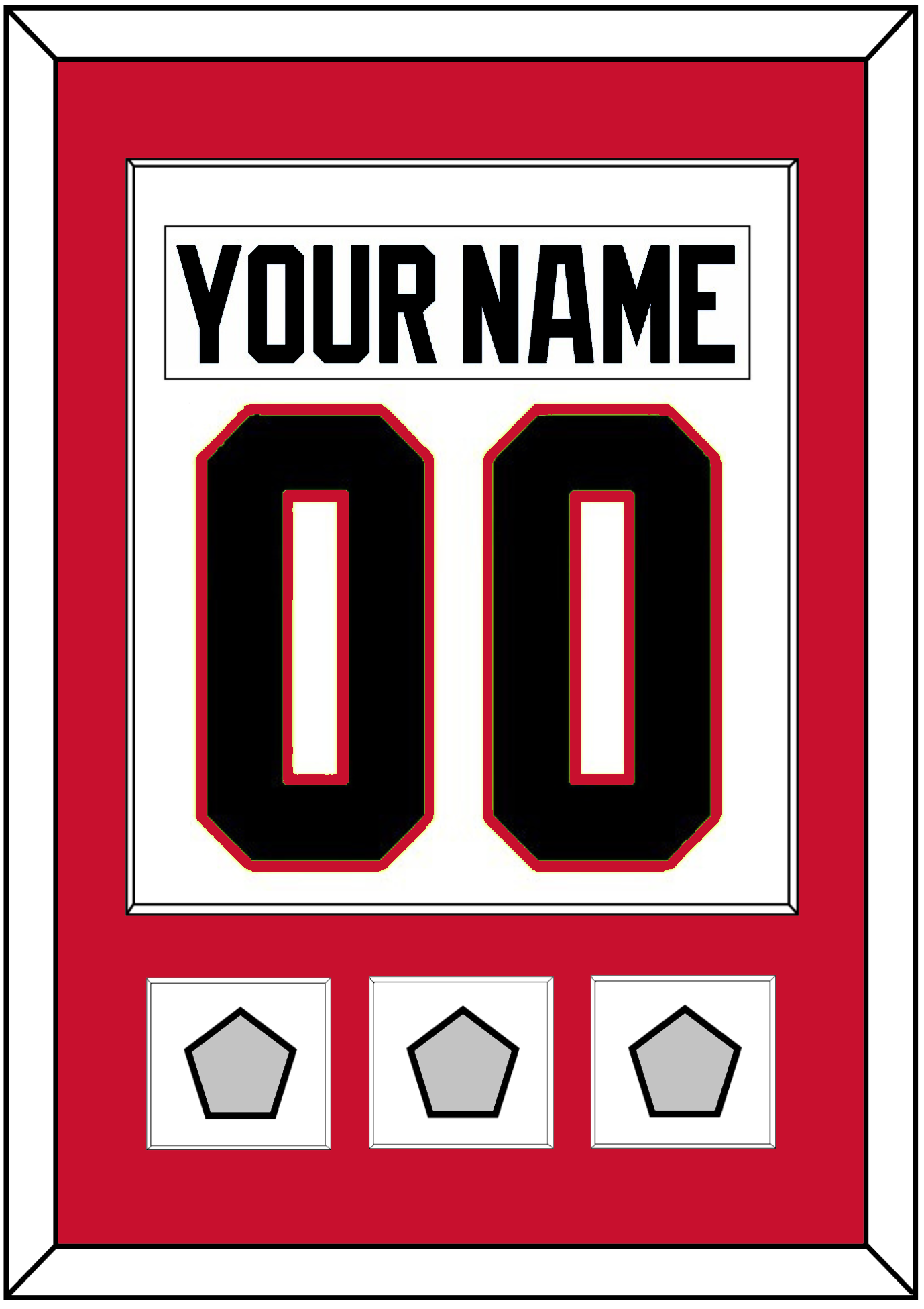 Chicago Nameplate & Number (Back) Combined With 3 Stanley Cup Finals Patches - Road White (2007-2017) - Essential Tier 1