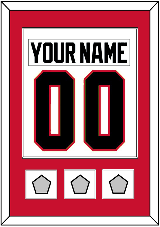 Chicago Nameplate & Number (Back) Combined With 3 Stanley Cup Finals Patches - Road White (2007-2017) - Essential Tier 1