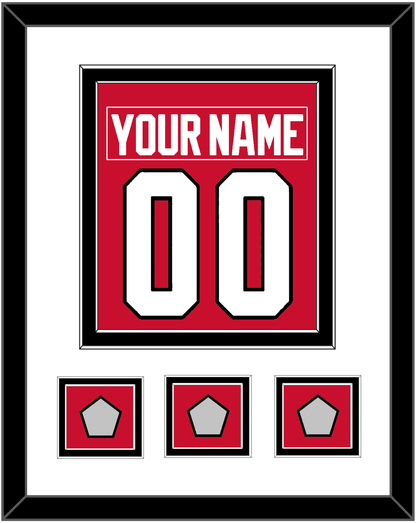 Chicago Nameplate & Number (Back) Combined With 3 Stanley Cup Champions Patches - Home Red (2007-2017) - Signature Tier 1