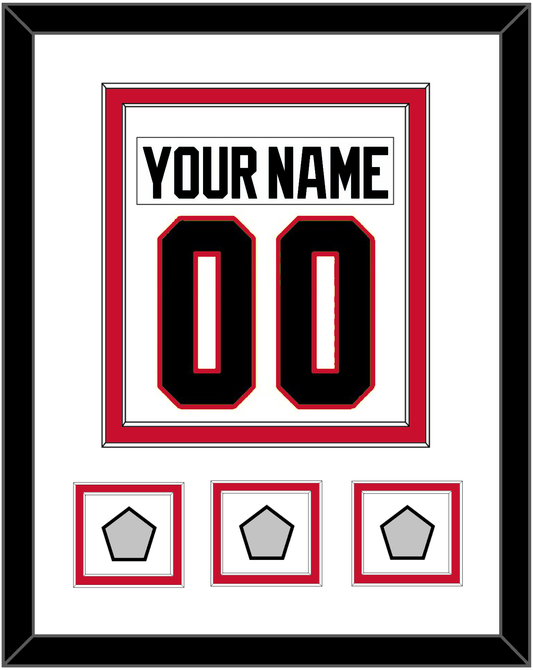 Chicago Nameplate & Number (Back) Combined With 3 Stanley Cup Finals Patches - Road White (2007-2017) - Signature Tier 1