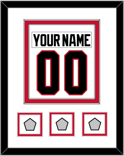 Chicago Nameplate & Number (Back) Combined With 3 Stanley Cup Champions Patches - Road White (2007-2017) - Signature Tier 1