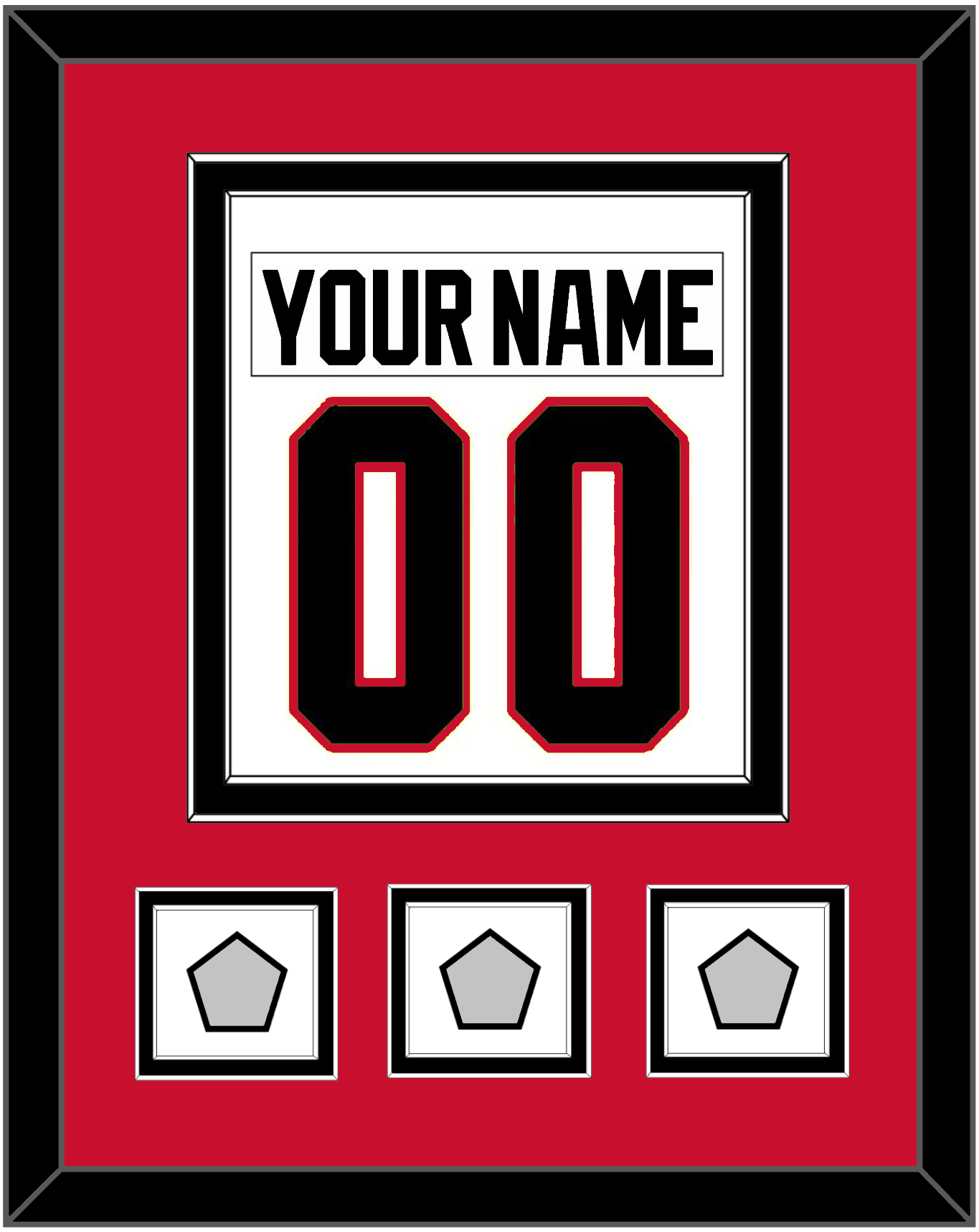 Chicago Nameplate & Number (Back) Combined With 3 Stanley Cup Finals Patches - Road White (2007-2017) - Signature Tier 2