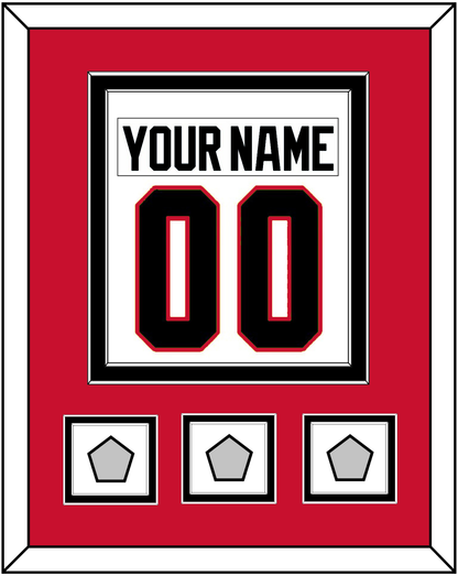 Chicago Nameplate & Number (Back) Combined With 3 Stanley Cup Finals Patches - Road White (2007-2017) - Signature Tier 2