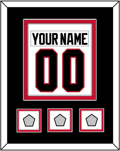 Chicago Nameplate & Number (Back) Combined With 3 Stanley Cup Finals Patches - Road White (2007-2017) - Signature Tier 3