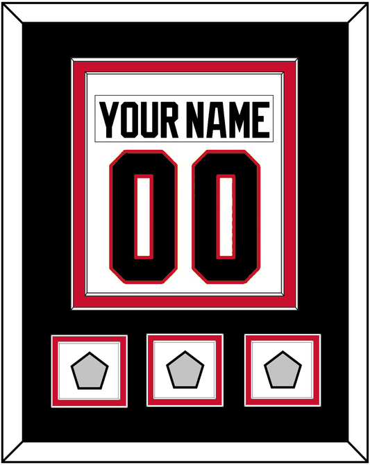Chicago Nameplate & Number (Back) Combined With 3 Stanley Cup Finals Patches - Road White (2007-2017) - Signature Tier 3