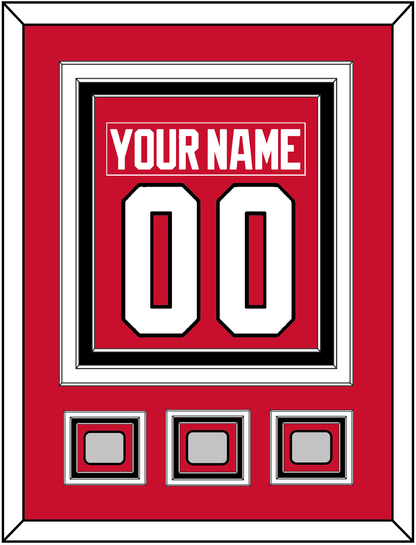 Chicago Nameplate & Number (Back) Combined With 3 Stanley Cup Champions Patches - Home Red (2007-2017) - Premier Tier 2