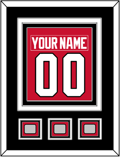 Chicago Nameplate & Number (Back) Combined With 3 Stanley Cup Finals Patches - Home Red (2007-2017) - Premier Tier 3