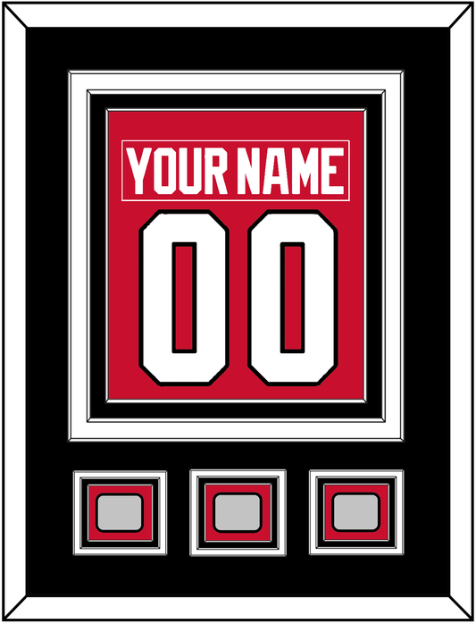Chicago Nameplate & Number (Back) Combined With 3 Stanley Cup Finals Patches - Home Red (2007-2017) - Premier Tier 3