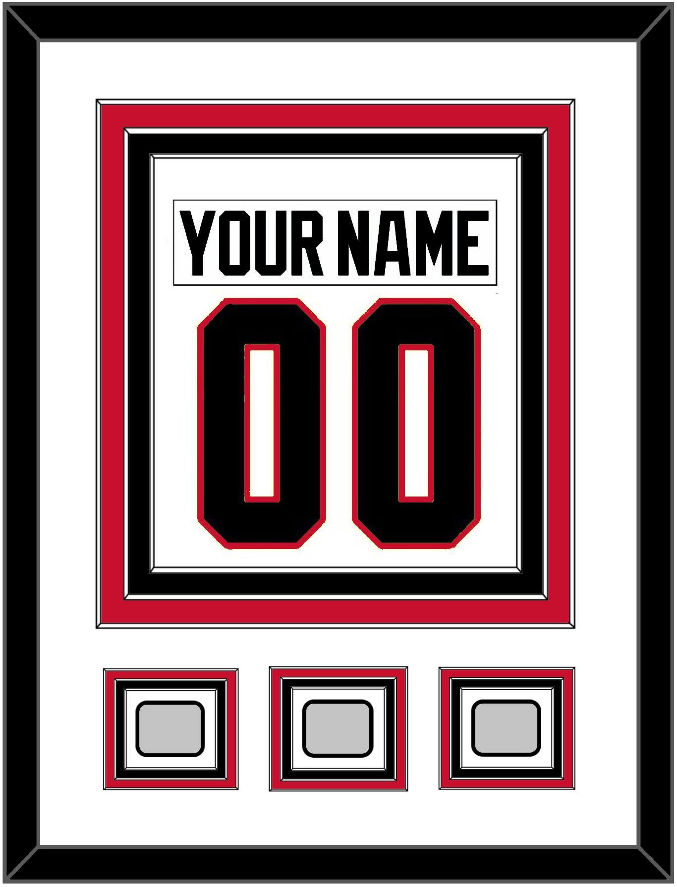 Chicago Nameplate & Number (Back) Combined With 3 Stanley Cup Finals Patches - Road White (2007-2017) - Premier Tier 1