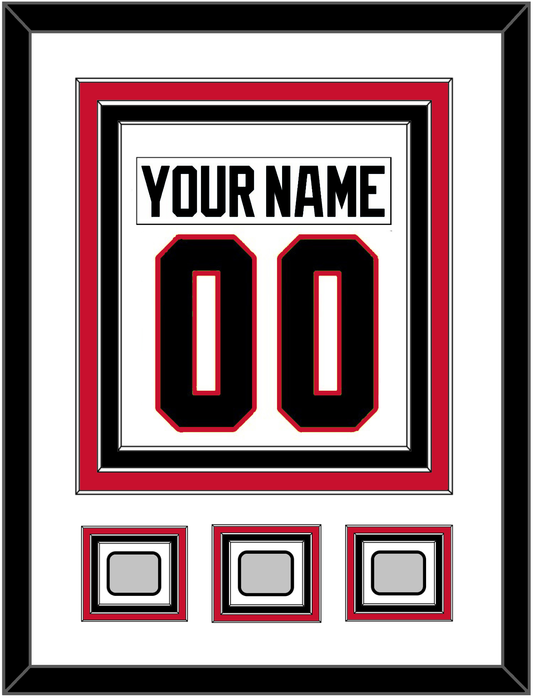 Chicago Nameplate & Number (Back) Combined With 3 Stanley Cup Finals Patches - Road White (2007-2017) - Premier Tier 1