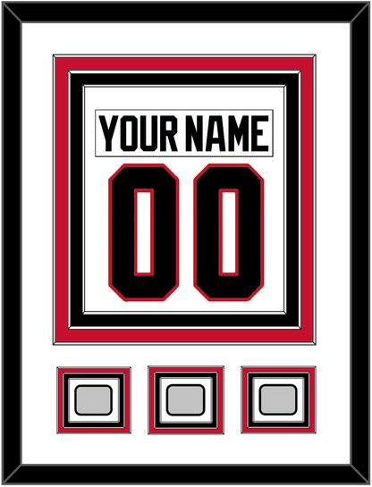 Chicago Nameplate & Number (Back) Combined With 3 Stanley Cup Champions Patches - Road White (2007-2017) - Premier Tier 1