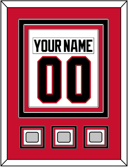 Chicago Nameplate & Number (Back) Combined With 3 Stanley Cup Finals Patches - Road White (2007-2017) - Premier Tier 2