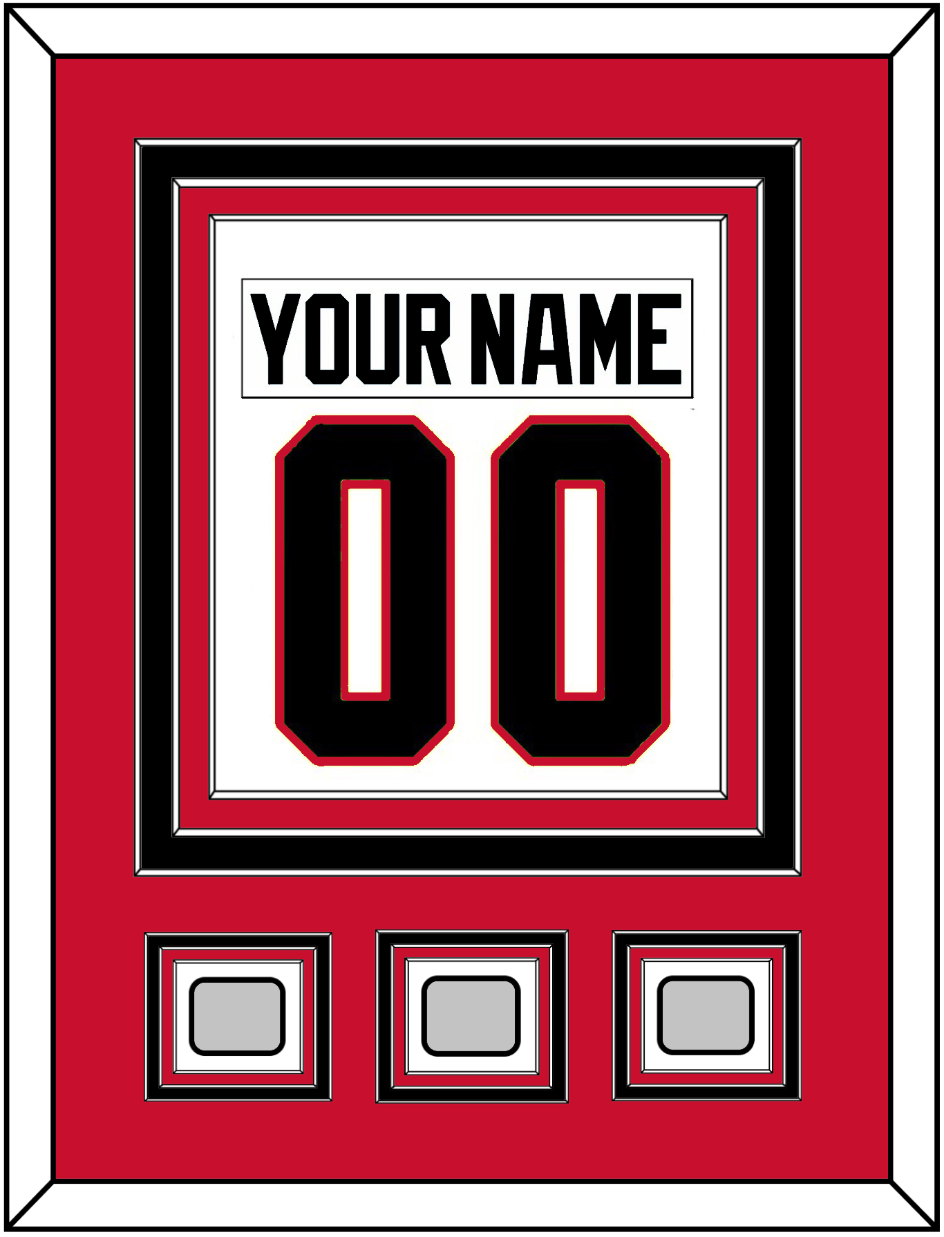 Chicago Nameplate & Number (Back) Combined With 3 Stanley Cup Champions Patches - Road White (2007-2017) - Premier Tier 2