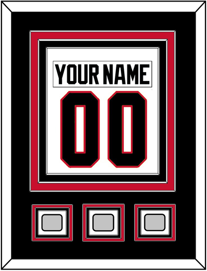Chicago Nameplate & Number (Back) Combined With 3 Stanley Cup Finals Patches - Road White (2007-2017) - Premier Tier 3