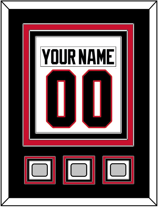 Chicago Nameplate & Number (Back) Combined With 3 Stanley Cup Finals Patches - Road White (2007-2017) - Premier Tier 3