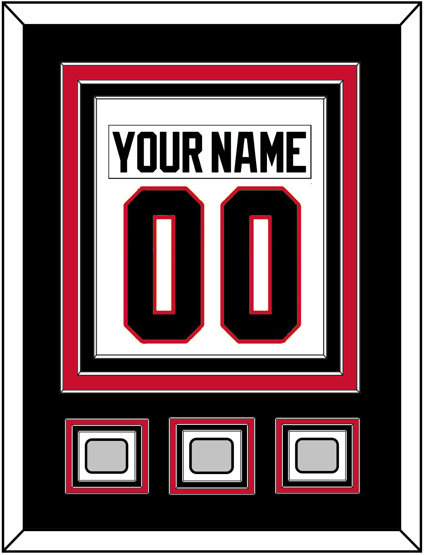Chicago Nameplate & Number (Back) Combined With 3 Stanley Cup Champions Patches - Road White (2007-2017) - Premier Tier 3