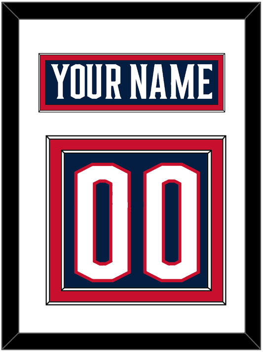 Columbus Nameplate & Number (Back) - Home Navy Blue - Signature Tier 1