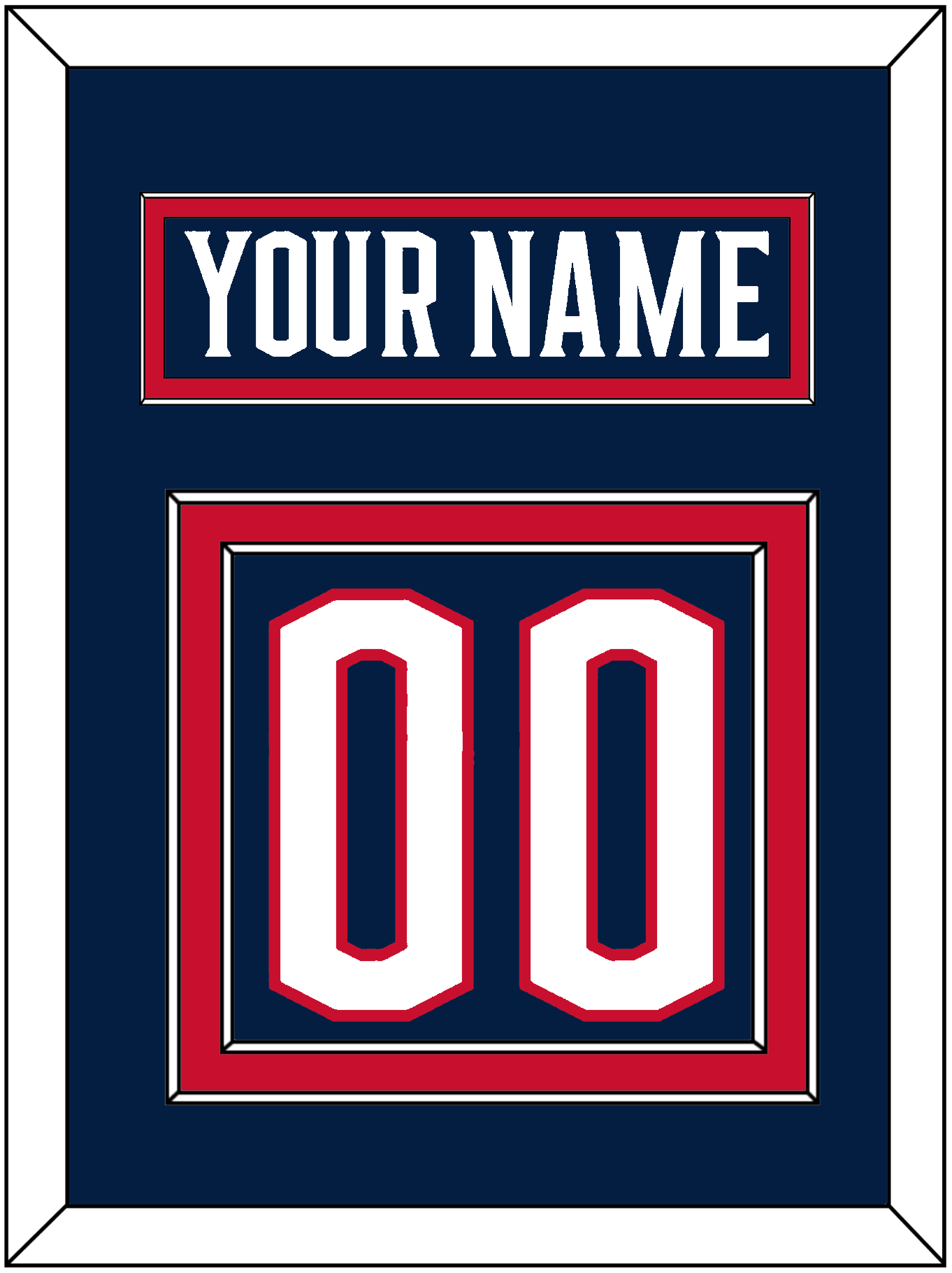 Columbus Nameplate & Number (Back) - Home Navy Blue - Signature Tier 2