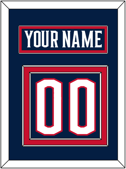 Columbus Nameplate & Number (Back) - Home Navy Blue - Signature Tier 2