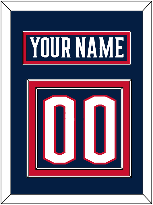 Columbus Nameplate & Number (Back) - Home Navy Blue - Signature Tier 2