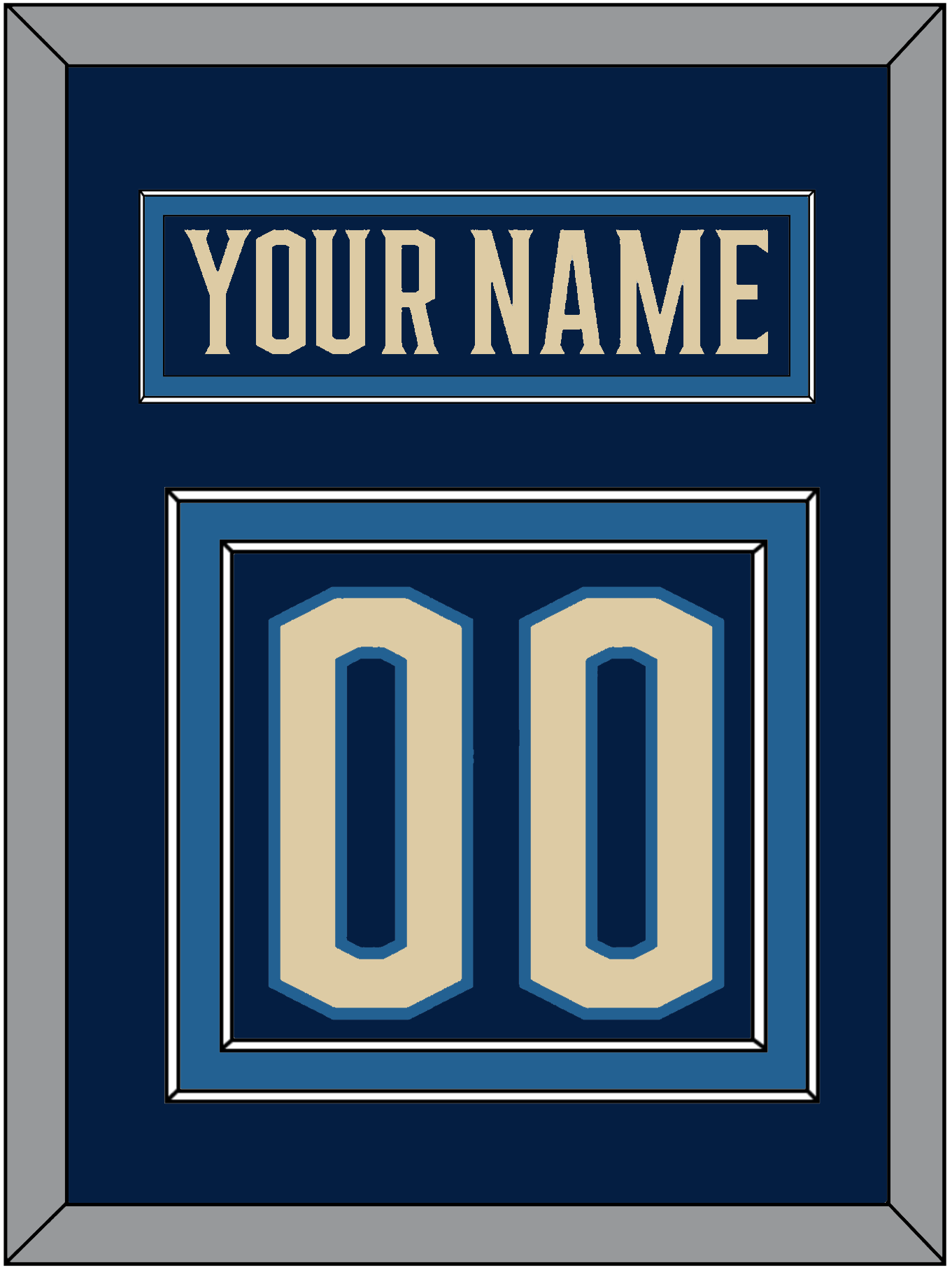 Columbus Nameplate & Number (Back) - Alternate Navy Blue - Signature Tier 2