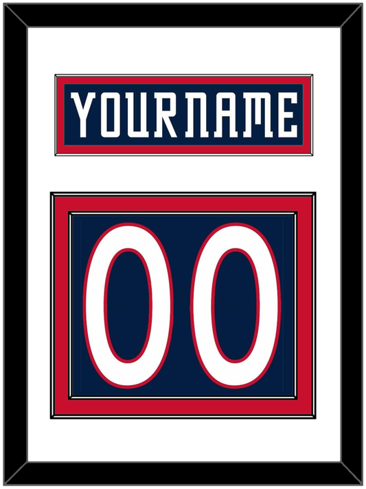 Columbus Nameplate & Number (Back) - Road/Home Navy Blue (2001-2007) - Signature Tier 1
