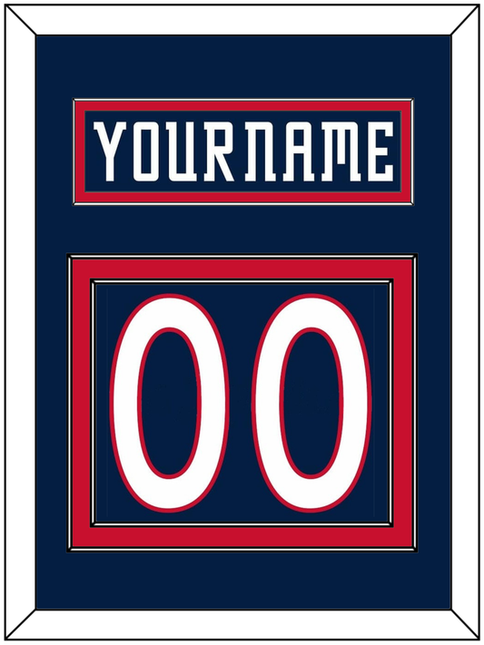 Columbus Nameplate & Number (Back) - Road/Home Navy Blue (2001-2007) - Signature Tier 2
