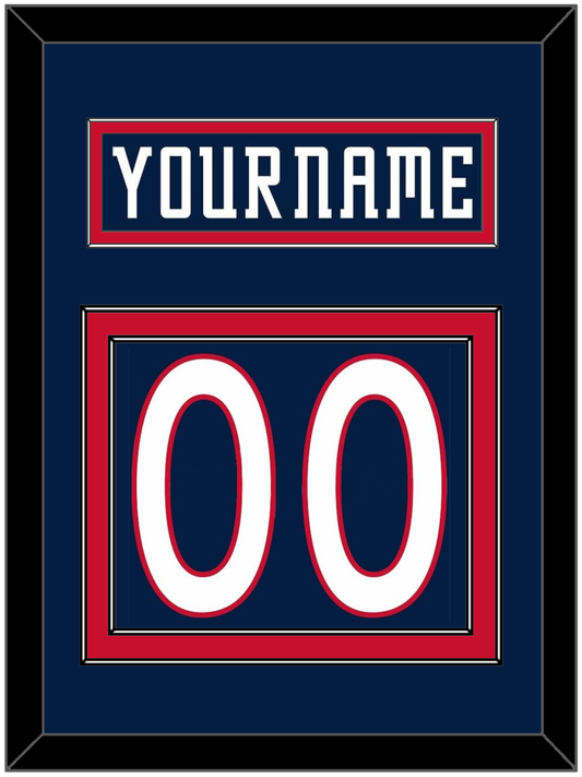 Columbus Nameplate & Number (Back) - Road/Home Navy Blue (2001-2007) - Signature Tier 2