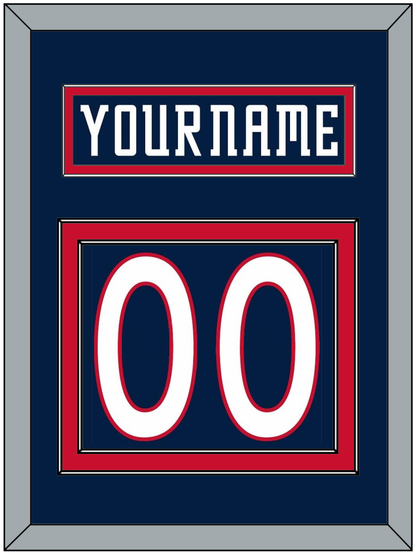 Columbus Nameplate & Number (Back) - Road/Home Navy Blue (2001-2007) - Signature Tier 2