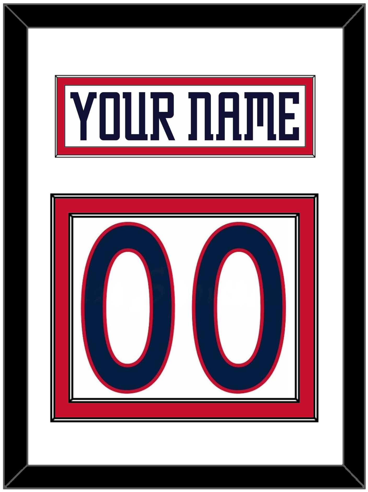 Columbus Nameplate & Number (Back) - Road White (2007-2017) - Signature Tier 2