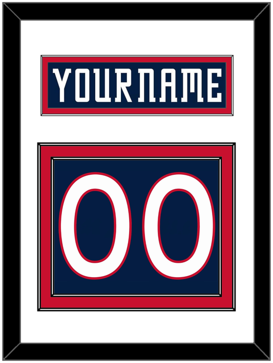 Columbus Nameplate & Number (Back) - Road Navy Blue (2000-2001) - Signature Tier 1