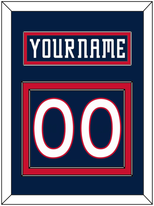 Columbus Nameplate & Number (Back) - Road Navy Blue (2000-2001) - Signature Tier 2