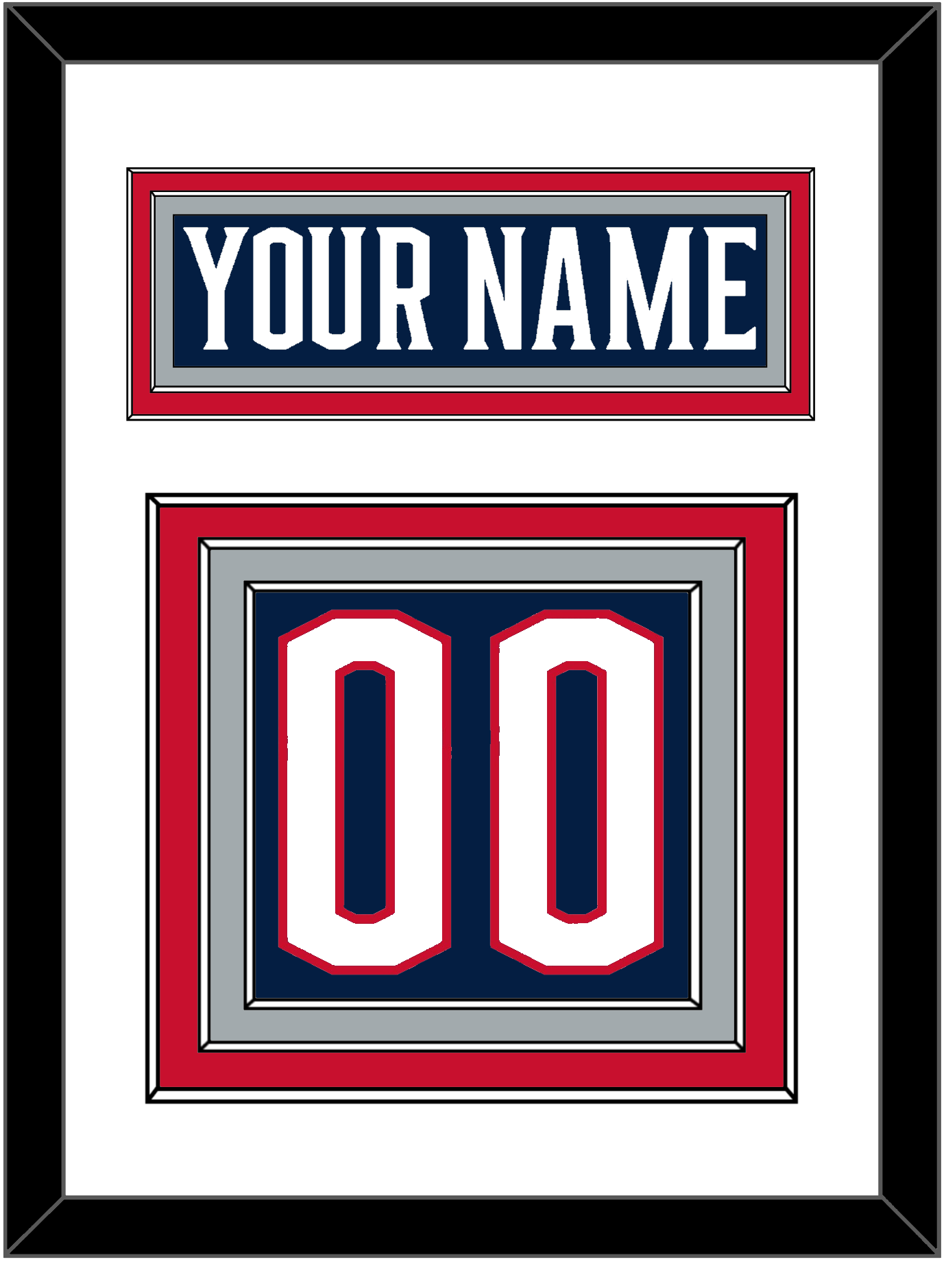 Columbus Nameplate & Number (Back) - Home Navy Blue - Premier Tier 1