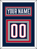 Columbus Nameplate & Number (Back) - Home Navy Blue - Triple Mat 2