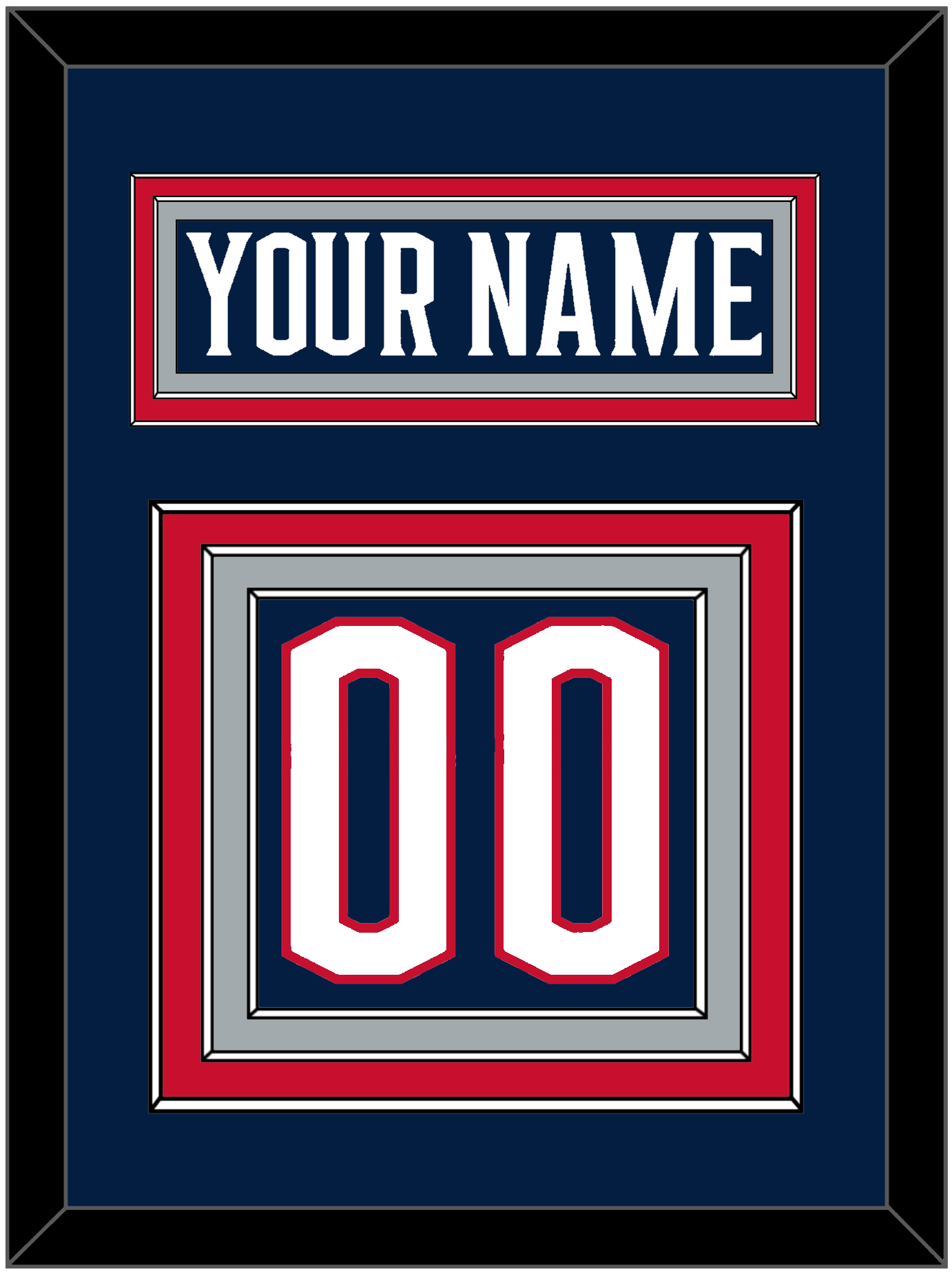 Columbus Nameplate & Number (Back) - Home Navy Blue - Premier Tier 2