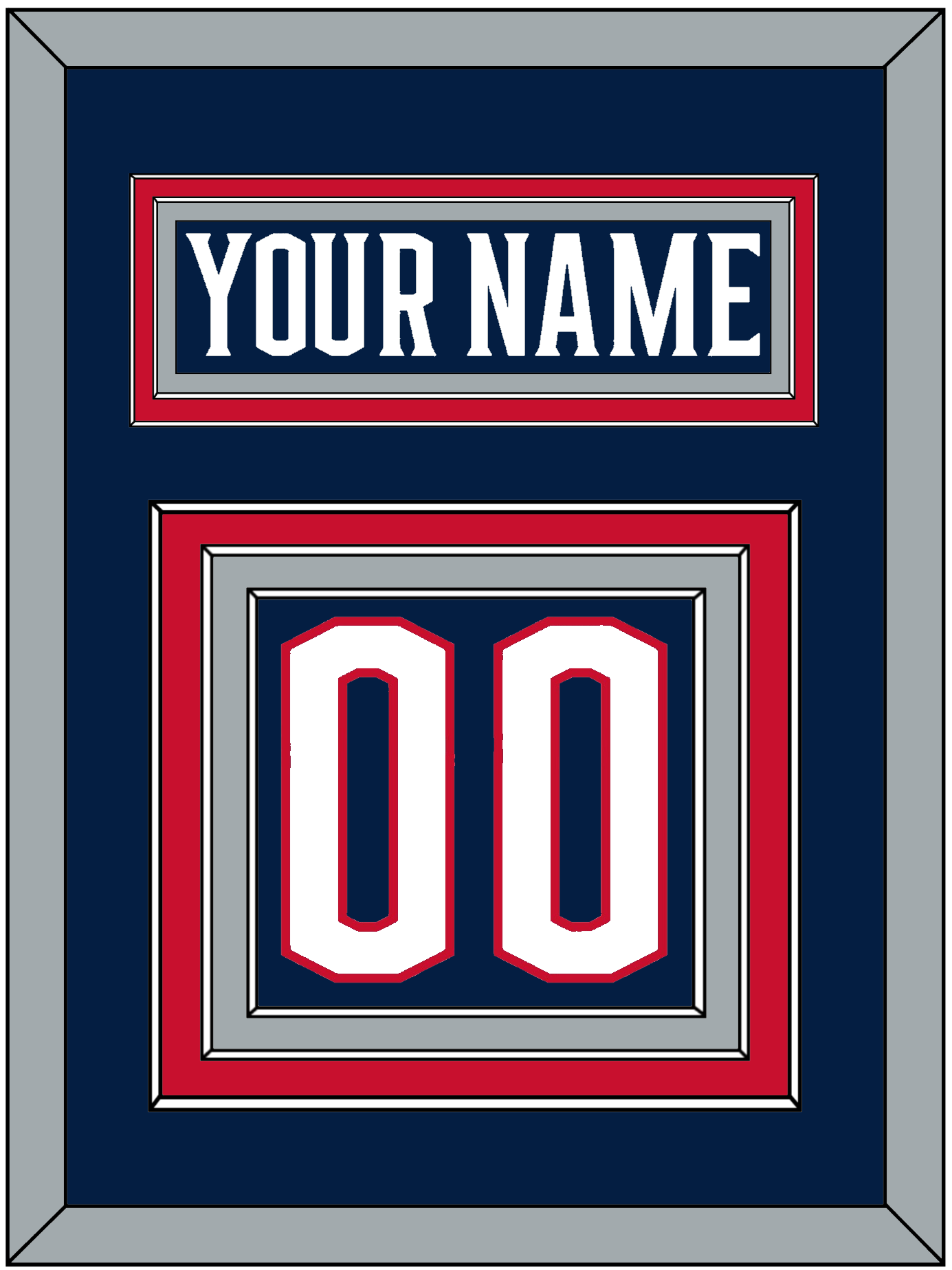 Columbus Nameplate & Number (Back) - Home Navy Blue - Premier Tier 2