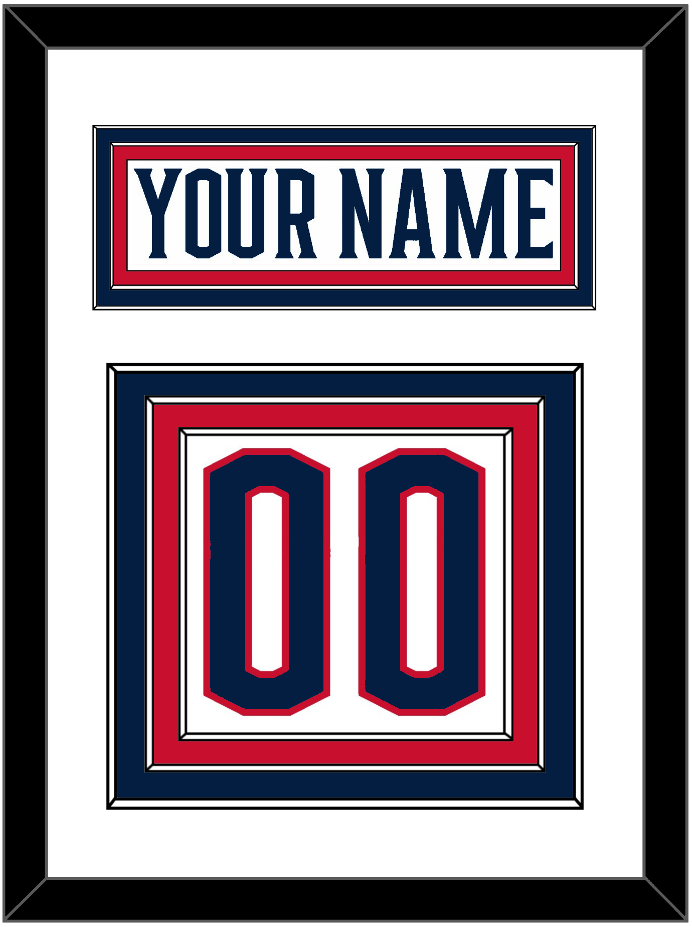 Columbus Nameplate & Number (Back) - Road White - Premier Tier 1