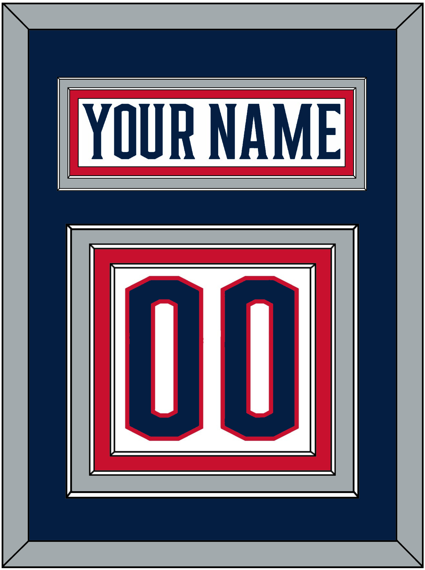 Columbus Nameplate & Number (Back) - Road White - Premier Tier 2