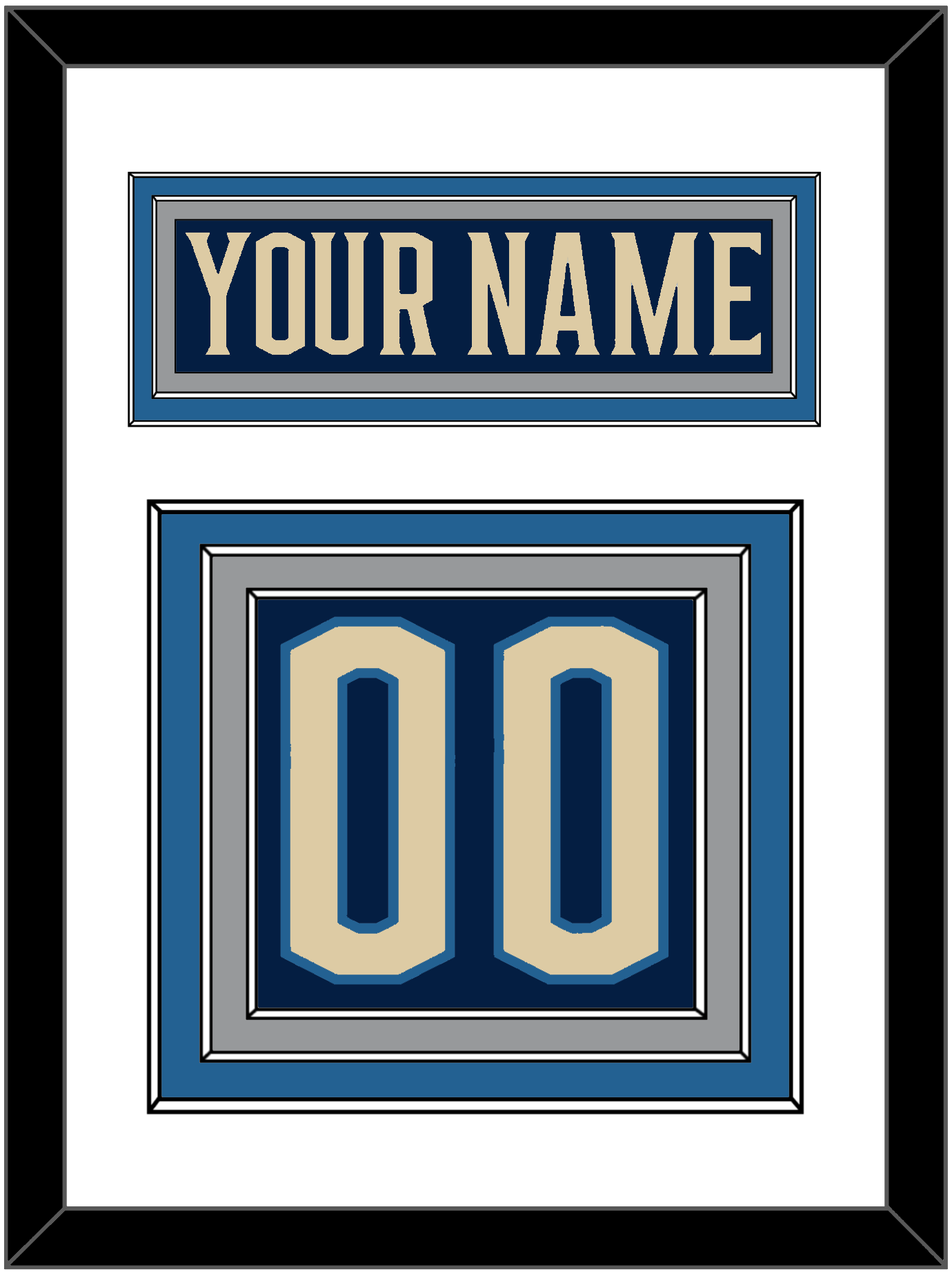 Columbus Nameplate & Number (Back) - Alternate Navy Blue - Premier Tier 1