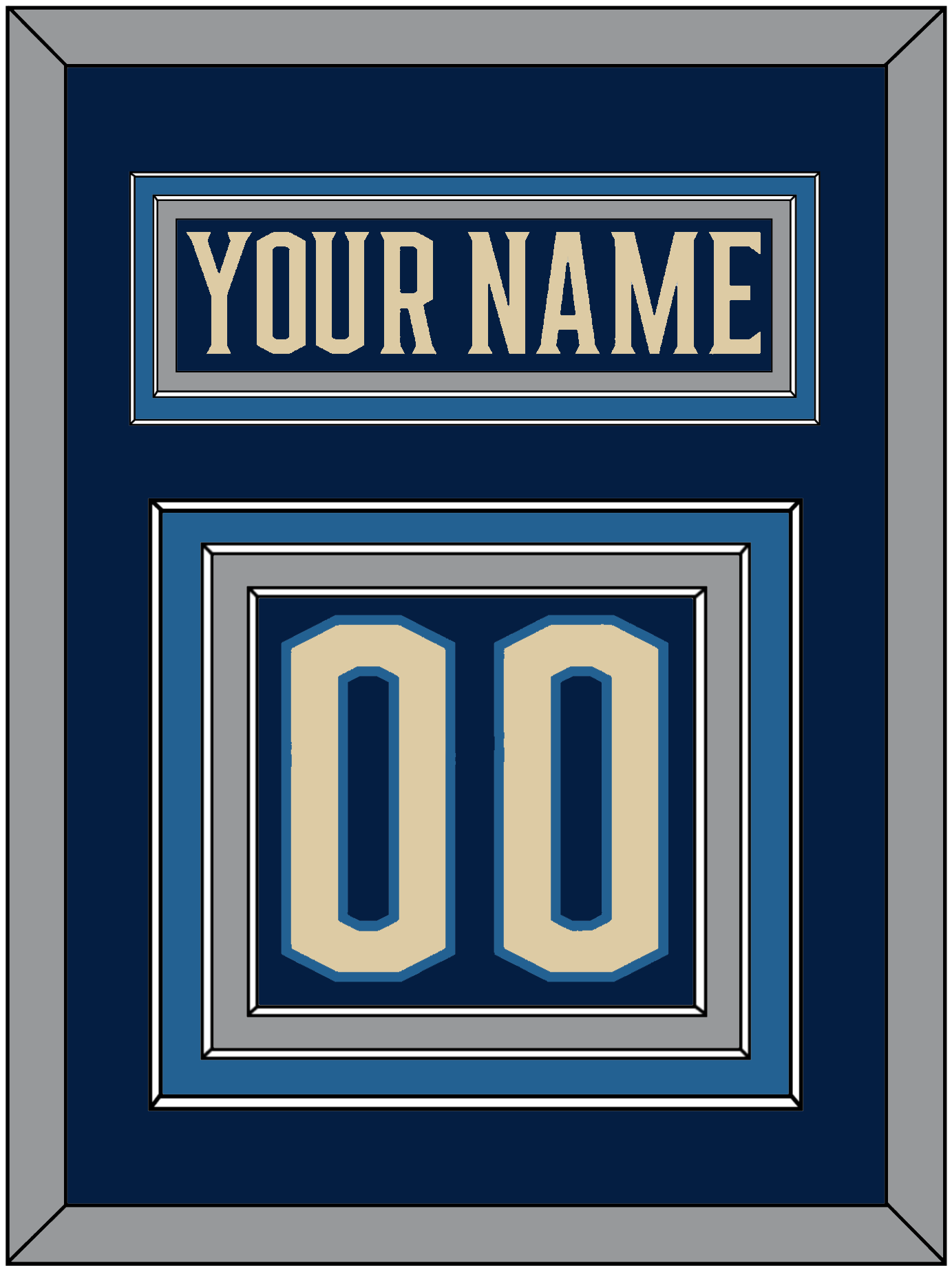 Columbus Nameplate & Number (Back) - Alternate Navy Blue - Premier Tier 2