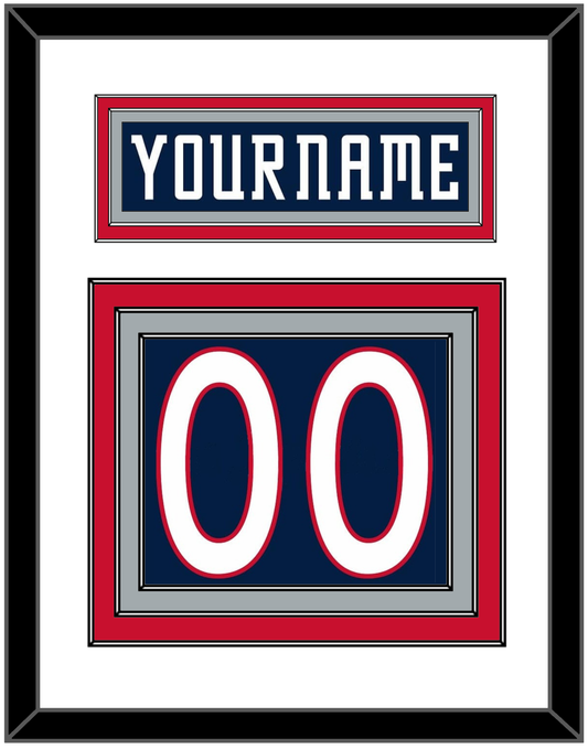 Columbus Nameplate & Number (Back) - Home Navy Blue (2007-2017) - Premier Tier 1