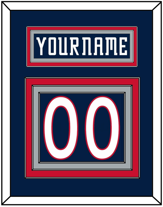 Columbus Nameplate & Number (Back) - Road/Home Navy Blue (2001-2007) - Premier Tier 2