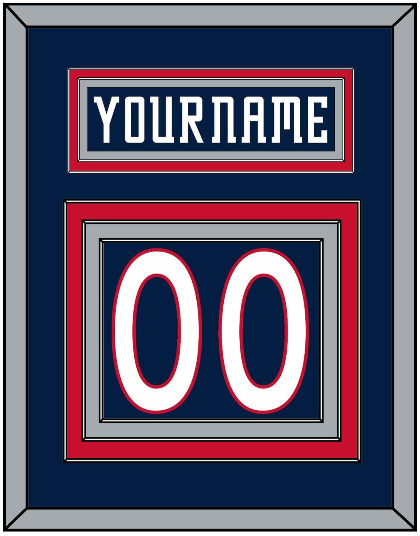 Columbus Nameplate & Number (Back) - Home Navy Blue (2007-2017) - Premier Tier 2