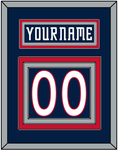 Columbus Nameplate & Number (Back) - Home Navy Blue (2007-2017) - Premier Tier 2